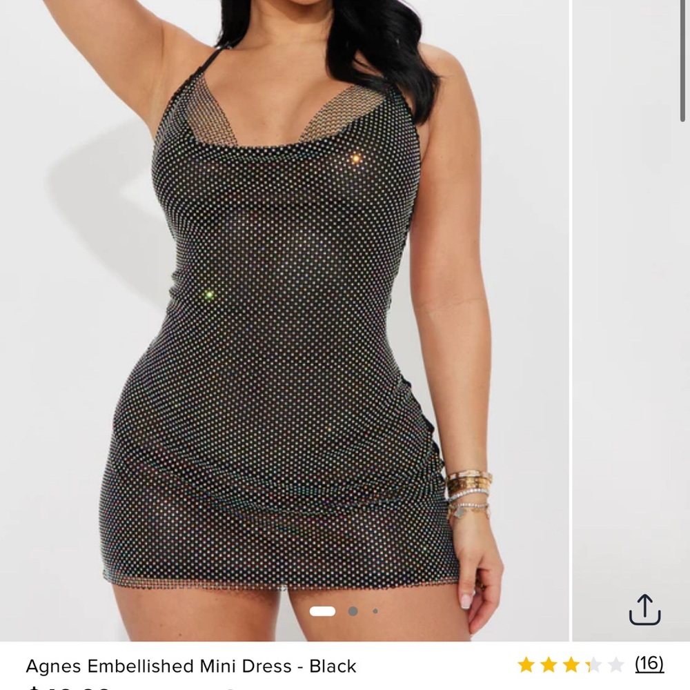 Black Bodycon Mini Sparkle Embellished